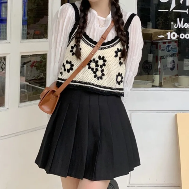 Корейский уменьшенный возраст жилет с трикотажной женской весной осенью 2021