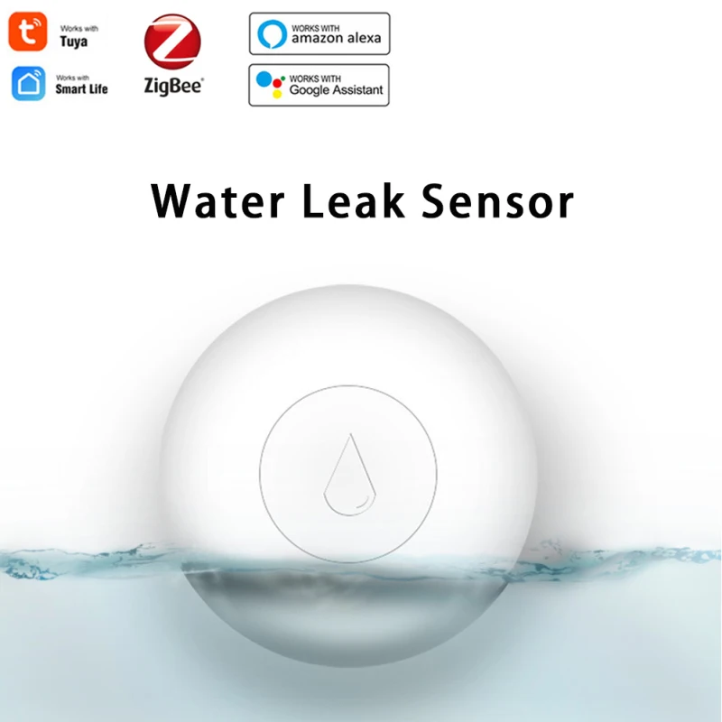 

Wifi Water Detector Leakage Sensor Alarm Leak Detector Sound Tuyasmart Smart Life APP Flood Alert Overflow Security
