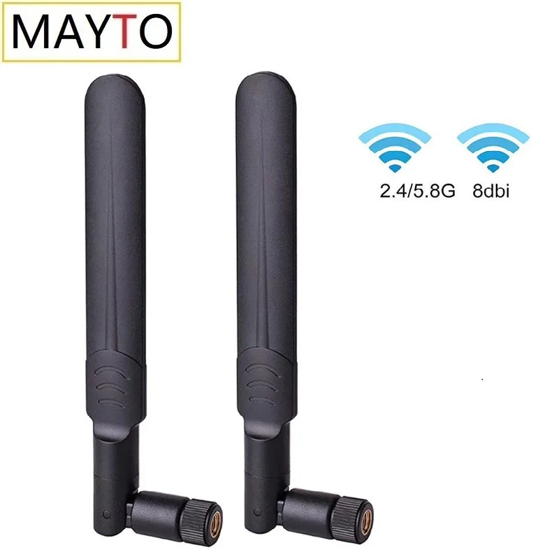 

2pcs 2.4g/5.8g Dual Band Antenna 6dbi Omnidirectional High Gain Wireless WiFi Router Feather s Foldable Glue Stick SMA Antenna