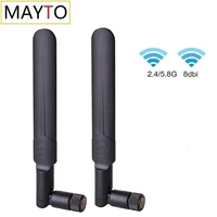 2pcs 2 4g5 8g dual band antenna 6dbi omnidirectional high gain wireless wifi router feather s foldable glue stick sma antenna