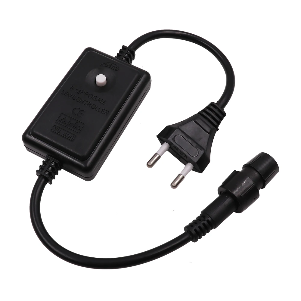 

220V 110V Power Supply Plug 8 Modes Power Cable Cord For 360 Round 2 Wire RGB/Single Color Neon Rope Light EU US Power Connector
