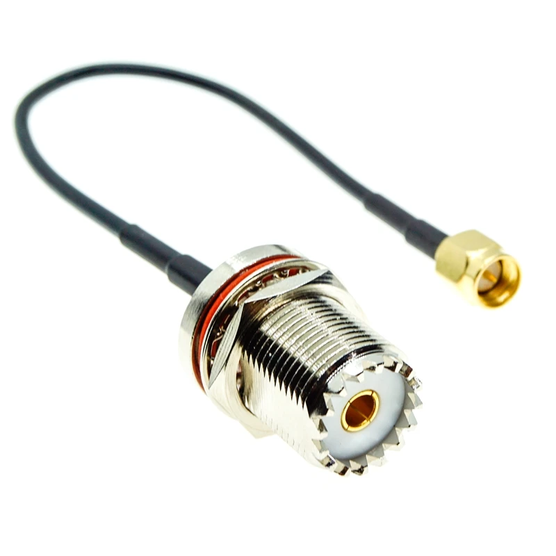 

SMA Male Plug to SO239 UHF Female Bulkhead RF Jumper pigtail Cable RG174 Coax Connector