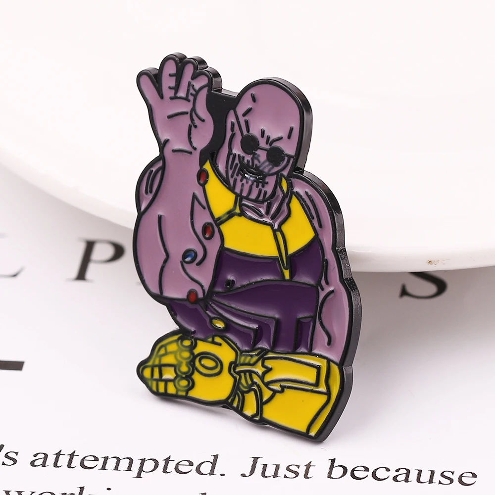 Мстители танос металлические броши и булавки эмаль булавка для рюкзака/одежды