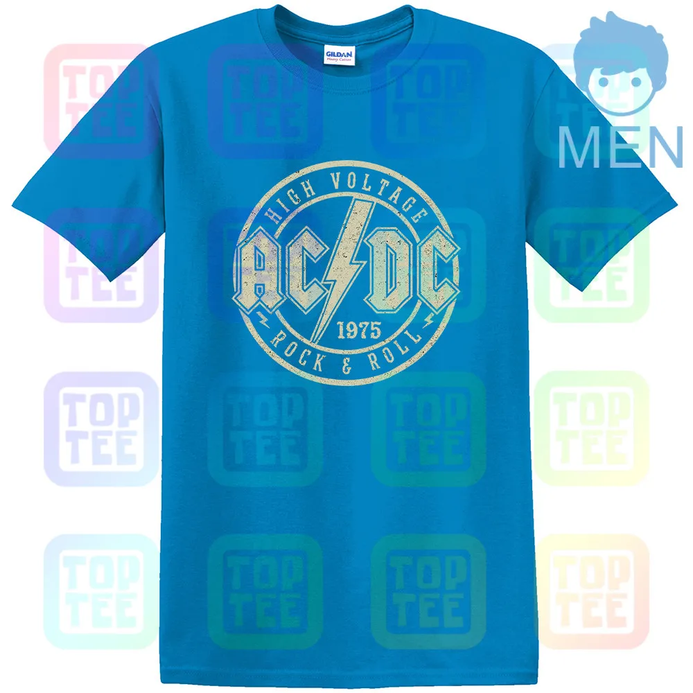 MEN-ROYAL BLUE AC/DC ACDC Высокое напряжение Мужская XL графическая футболка - Цвет: MEN-ROYAL BLUE