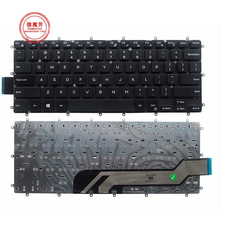 Черная клавиатура для ноутбуков DELL 7466 7467 Inspiron 14-7000 1745 R1545B 7378 7460 | Компьютеры и офис
