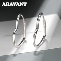 925 silver heart hoop earring for women fashion jewelry gift
