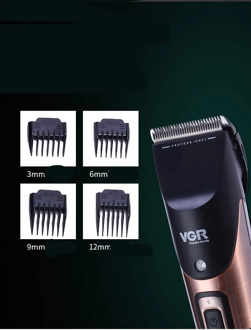 Профессиональный триммер для волос VGR перезаряжаемая машинка стрижки мужчин со