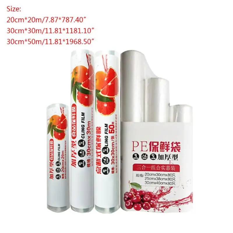 

1 Roll Multipurpose Plastic Produce Bag 3 in 1 Clear Food Storage Bags for Bread