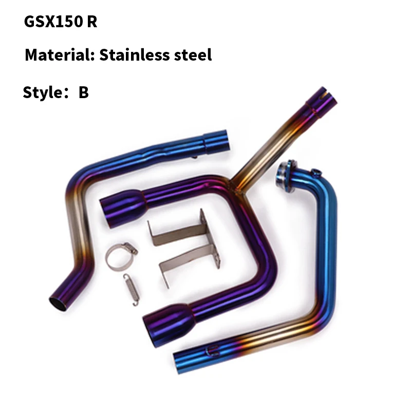 

For Suzuki GSX150 GSX150R Mid front link pipe Modify moto double outlet tail exhaust pipe motorcycle muffler systems