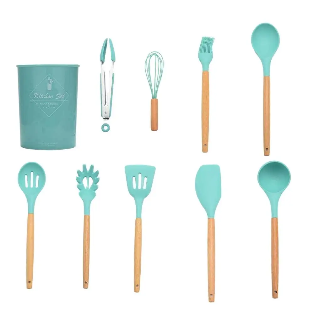 1PC Silicone Wood Turner Soup Spoon Spatula Brush Scraper Pasta Server Egg Beater Kitchen Baking Cooking Tools Kitchenware | Дом и сад