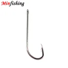 Minfishing 1020 шт.партия, длинные крючки с зазубринами из высокоуглеродистой стали без смесей, размер #20-#90, для морской рыбалки