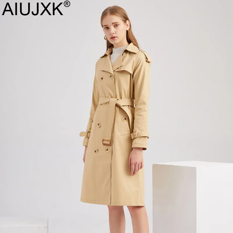 

Женский Тренч-пальто с двойным рядом пуговиц, на осень/зиму