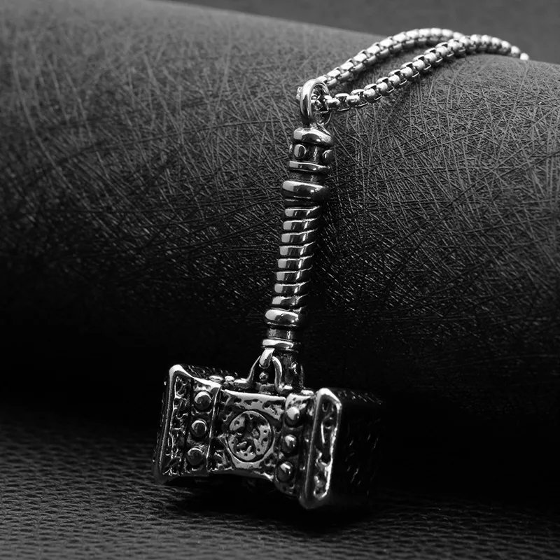 Модная подвеска Молот Тора из титановой стали, подвеска в стиле панк, подвеска из нержавеющей стали в стиле ретро, Лидер продаж
