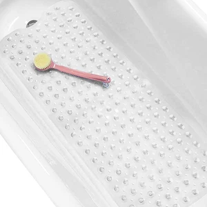 extra long anti slip bath tub mat bathroom shower mat transparent antibacterial machine washable for bathroomkid toddler senior free global shipping