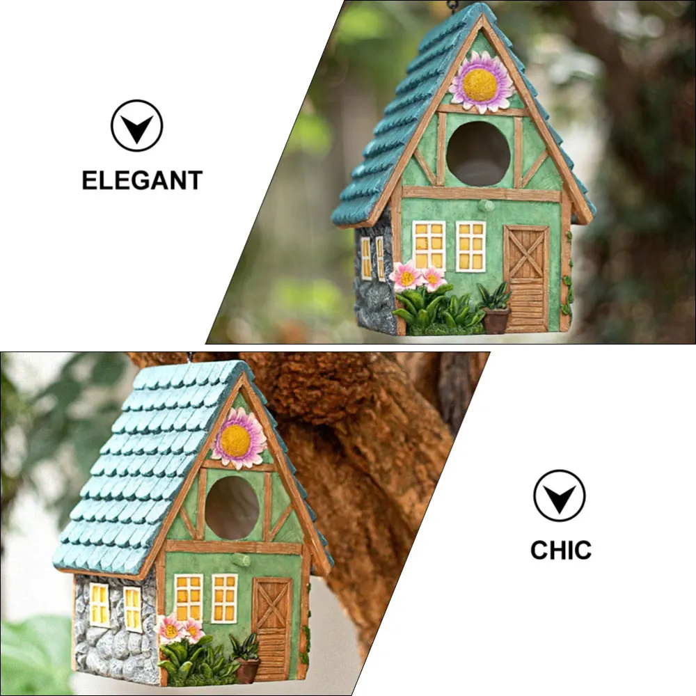 

1Pc Hanging Bird Nest Model Adorable Bird Shelter Resin Art Crafts Ornament