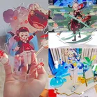 Игра Genshin Impact Vision Lnazuma Ganyu Wendi Xiao брелок светящийся элемент оружие Бог Аниме Фигурка акриловая модель на подставке игрушка