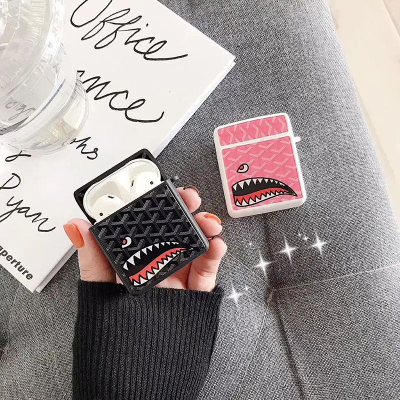 

Unique Shark Pattern Soft Silicone Protective Cover Shockproof Case Skin for airpods 1/2 Charging Box Accessories
