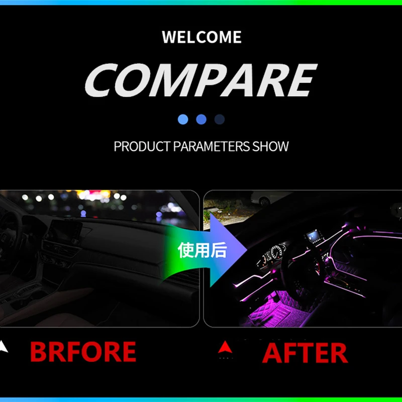 10 в 1 RGB светодиодный автомобиля EL неоновые полосы светильник звук Управление s