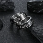 Новинка 2021, мужские вращающиеся бриллиантовые кольца из нержавеющей стали, ювелирные изделия Spinnr, руны с подарком Valknut