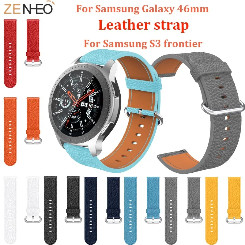 

For Samsung Galaxy Watch 46mm Strap Genuine Leather Watch Band Smart accessories Replacement for Samsung Gear S3 wristband