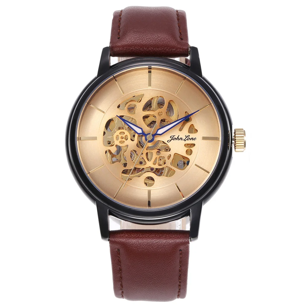 2021 Fashion Skeleton  men Mechanical Watch Luxury Brand Leather men Automatic Watch men relogio feminino