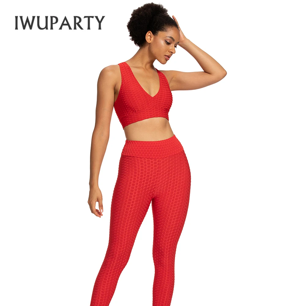 Сексуальный спортивный комплект с бюстгальтером крест накрест топ для фитнеса