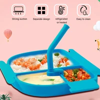 baby bpa free silicone dinner plate with straws divided feeding food bowl dish for toddler infant children tableware
