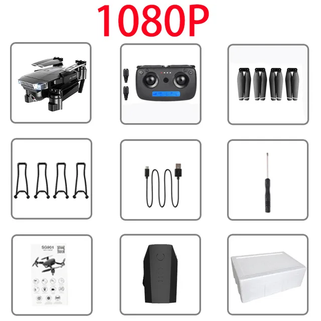 1080p foam Дрон SG901 4K Дрон HD Двойная камера WiFi передача от первого лица оптический поток стабильная высота зарядное устройство для квадрокоптера Дрон камера Дрон квадракоптер вертолет квадрокоптер квадрокоптер с камерой - Цвет: 1080p foam