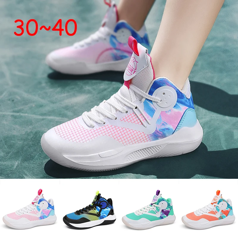 

Новинка, детская Баскетбольная обувь для мальчиков, высококачественные мягкие Нескользящие Детские кроссовки для девочек, спортивная обув...
