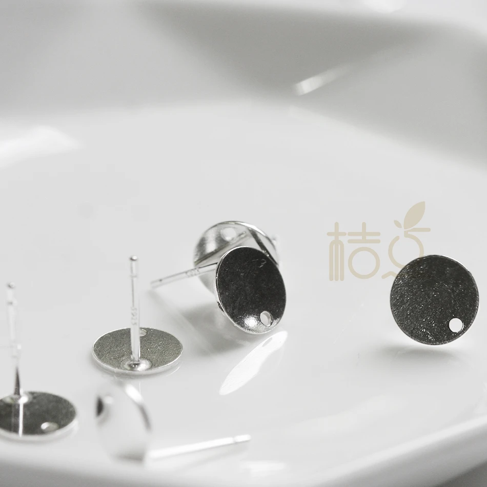 2 шт. (одна пара) Твердые 925 пробы серебряные серьги в поисках-серьги круглые-8 мм