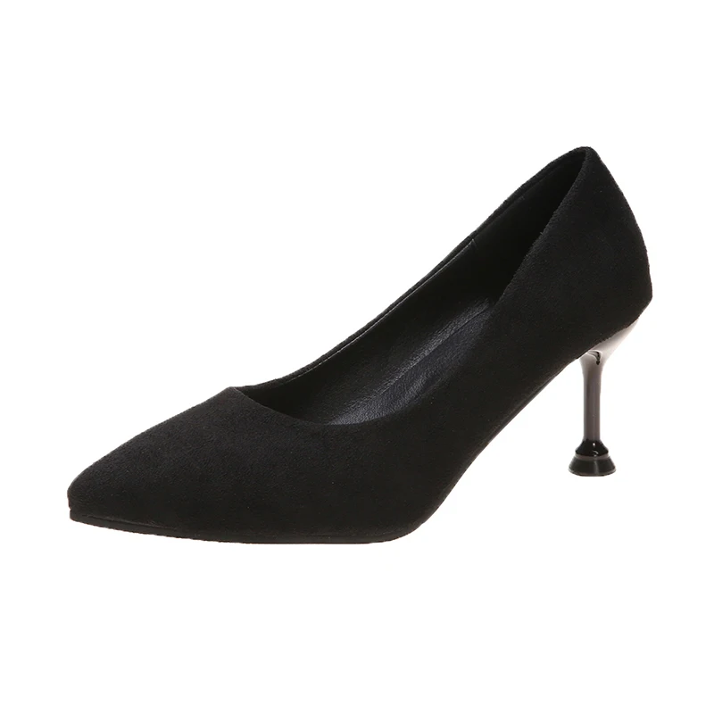 

High Heels Spring Autumn Thin Heels Pointed Single Shoes Black Career Office Shoes Elegant Womens Shoes Pumps Plus Size 34-40