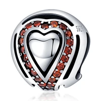 100 925 sterling silver charms heart shaped round beads charms fit original pandora beads bracelet silver jewelry