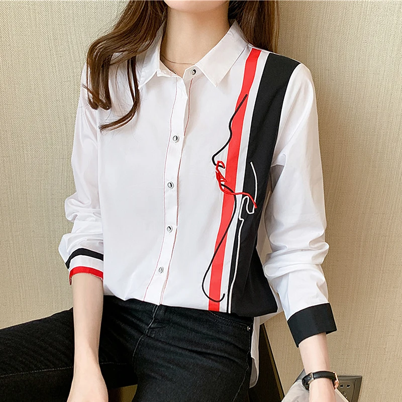 

BETHQUENOY Blusas Y Camisas Cotton Blouses Chemise Femme Autumn Lady Tops 2021 White Shirts Women Fashion Clothes Bluzka Damska