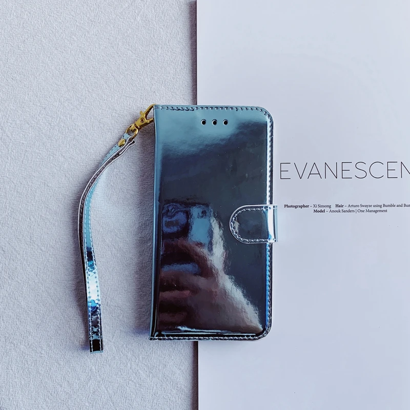 Голографический флип кошелек мягкий кожаный чехол из ТПУ для Samsung Galaxy S8 S9 S10 S10e S20