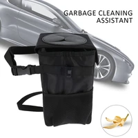 waterproof car trash can bin auto car accessories organizer garbage dump for trash can cars storage pockets closeable portable