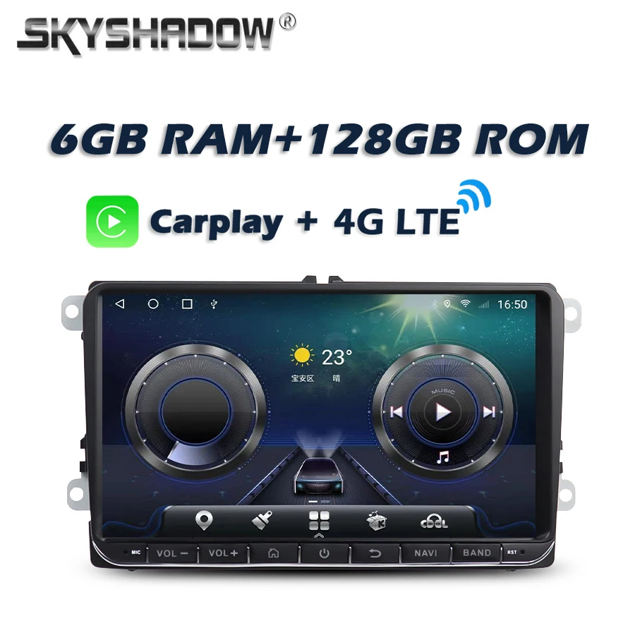 9 &quotCarplay DSP Android 11.0 6G + 128G 4G LTE Автомобильный DVD-плеер GPS WIFI Bluetooth Радио для VW Golf Polo Jetta