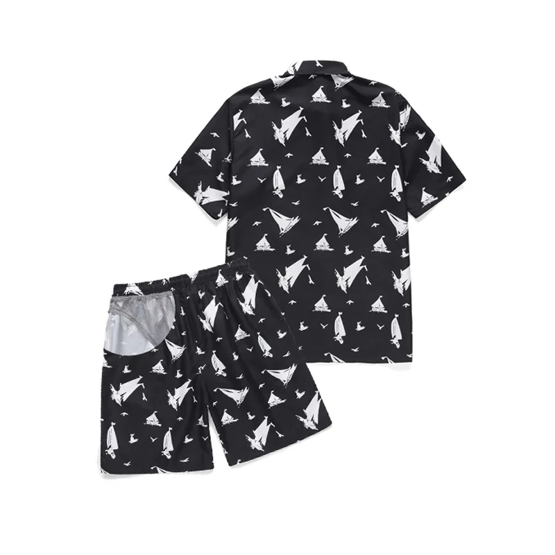 Гавайский пляжный комплект для мужчин маленький из двух предметов рубашка в