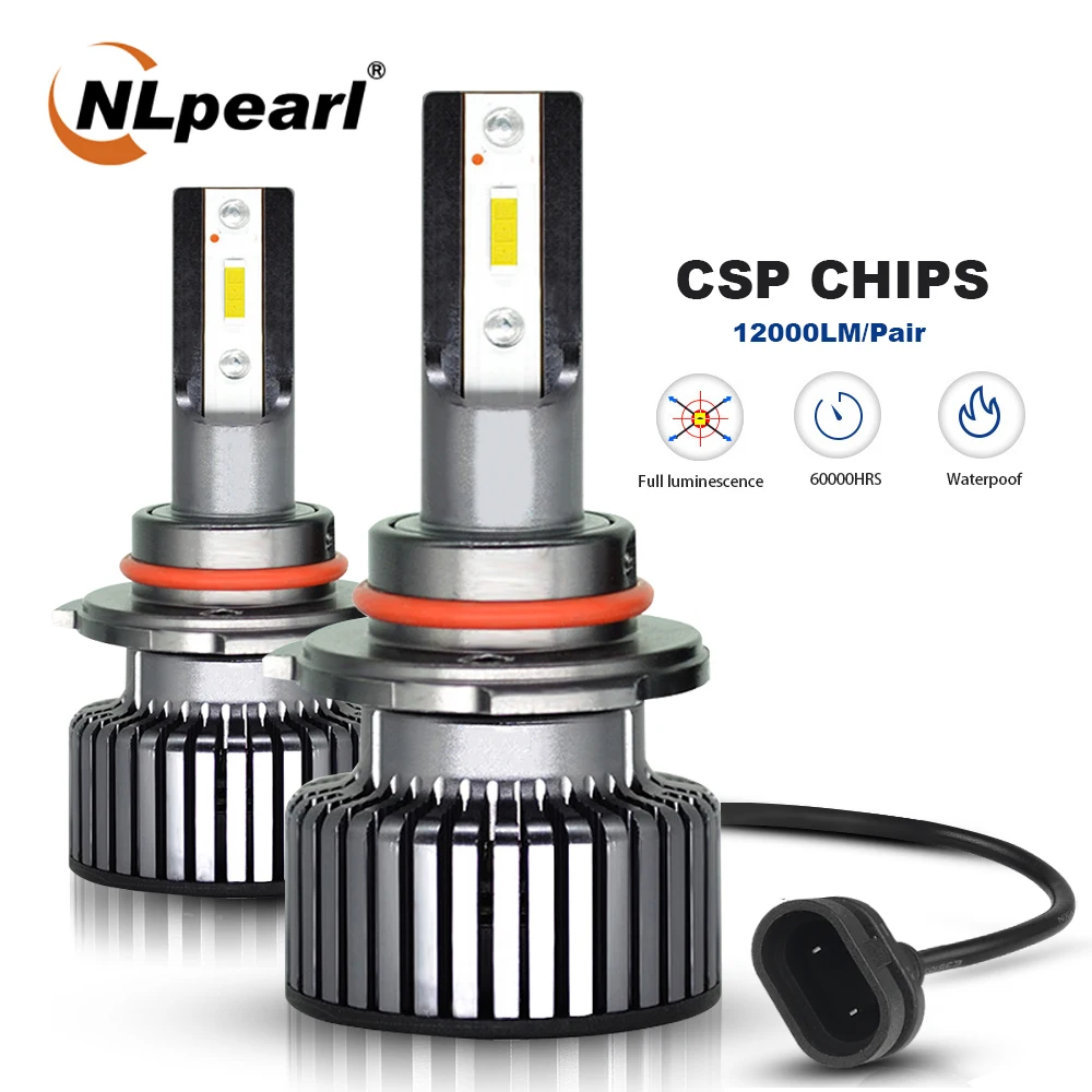 

NLpearl 2x Car 9005 Led Headlight Bulbs HB3 Led 12V 6500K 50W 12000LM/Pair CSP H4 H7 H1 Led 9006 HB4 H11 H8 H9 9012 H3 Led Lamps