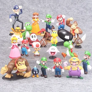 22 pieces set super mario childrens gift doll kawaii action figure anime figure anime super mario free global shipping