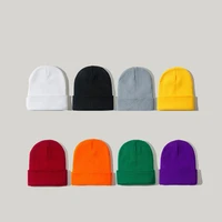 new solid color unisex beanies autumn winter wool blends soft warm knitted hats for women skullcap hats ski caps fashion bonnet