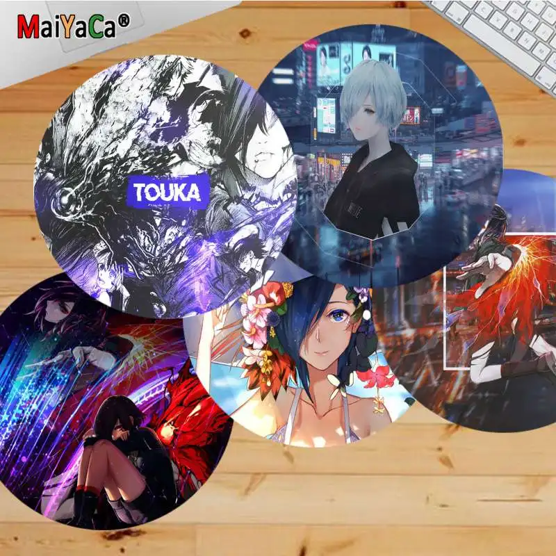 

Высококачественный игровой круглый коврик для мыши Токийский Гуль Touka Kirishima компьютерные коврики Противоскользящий коврик для ноутбука ПК ...