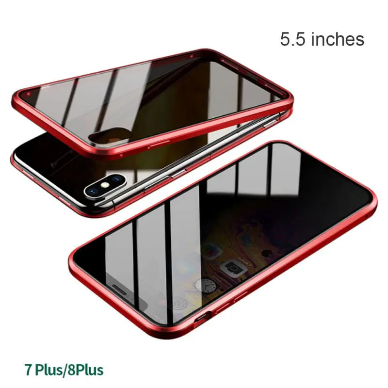 IP7 8 plus red Оболочка всего тела Магнитный высокой четкости прозрачное закаленное стекло крышка бампер Чехол протектор экрана для lPhone 11 - Цвет: IP7 8 plus red