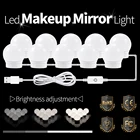 Светодиодный зеркальный светильник для макияжа, USB, светодиодный светильник для туалетного столика, настенный светильник, голливудский светодиодный светильник для макияжа, светильник для 2, 6, 10, 14 лампочек