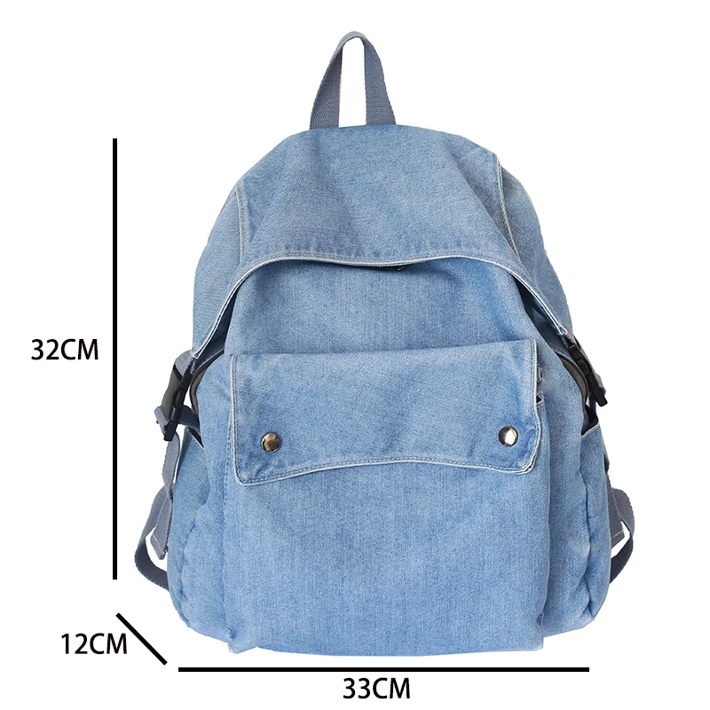 

Motaora Women's Fashion Backpack Durable Denim Backpack Female Casual School Bags For Teenage Girls All-match Travel Backpacks