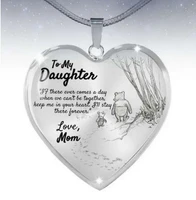 to my daughter mother love heart necklace sister friendship pendant necklace lovers memorial jewelry