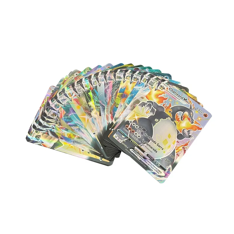 2021 голографические игральные карты Pokemon в испанском стиле Charizard VMAX игра Castellano