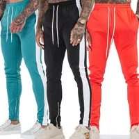 stitching solid color sports casual pants mens plus size straight tethered trousers sports trousers for men gym