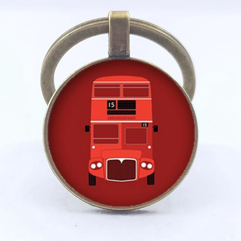 Винтажный брелок с лондонским автобусом бронзовый узором в виде автобуса