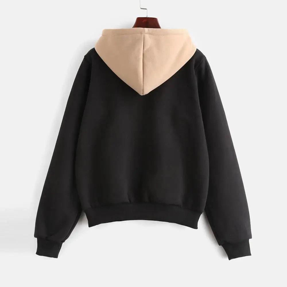 Модная Осенняя Толстовка для женщин с длинным рукавом и карманом в стиле пэчворк