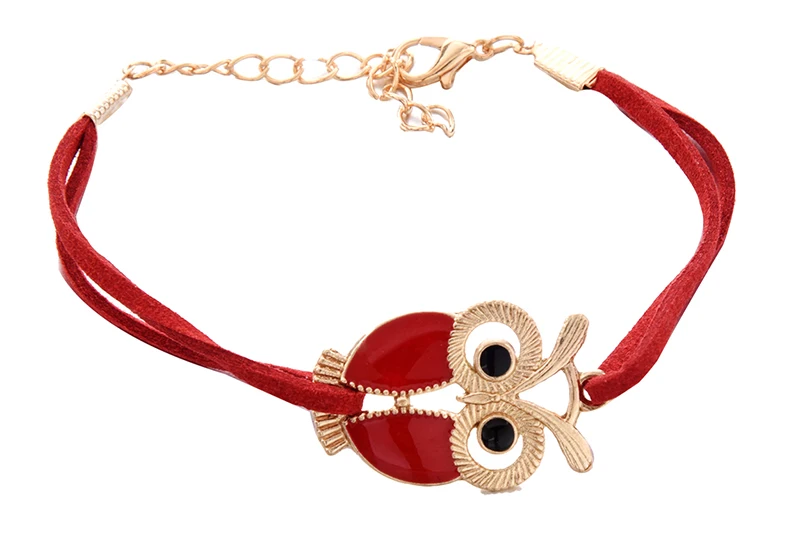 Новый женский красный браслет из искусственной кожи в стиле ретро с украшением